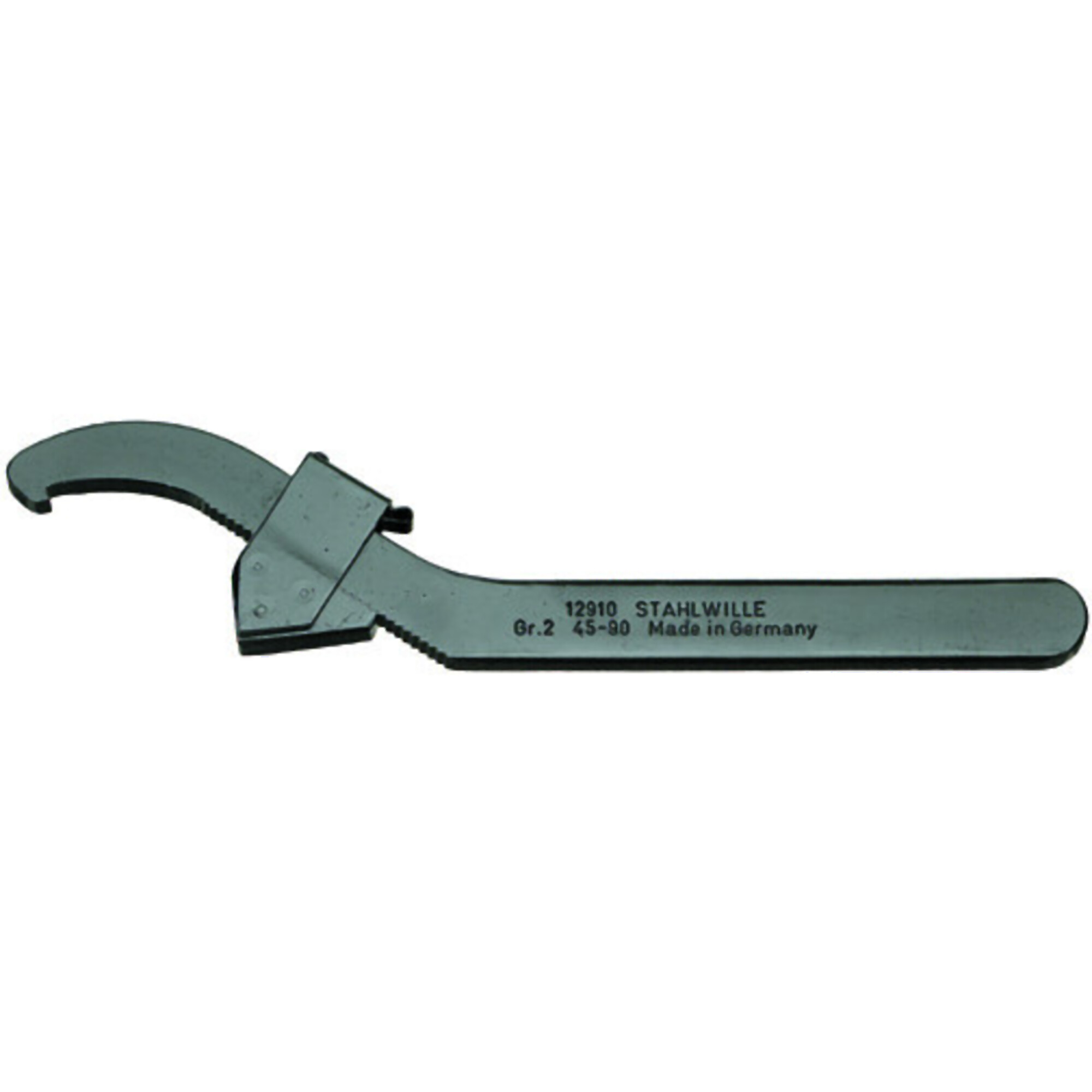 Stahlwille Tools Corp Adjustable Hook Spanner — 95-165mm, Slotted Nuts, Teeth, Model# 12910 95-165mm